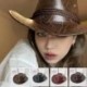 Piros szín - Új műbőr Western Cowboy kalapok nőknek Férfi Vintage Gentleman Ruha Kalapok Panama Cowgirl Jazz Cap Sombrero