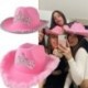 Szín: fekete toll - Rózsaszín West Cowgirl sapkák nőknek tehénlány kalapok tiara toll filc Western flitter Cowboy kalap