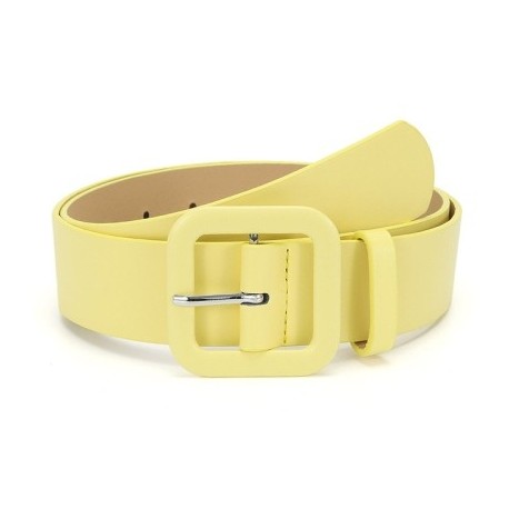 Szín: sárga - 2023 Új 11 szín koreai stílusú négyzet alakú csat cukorka színes dekoratív öv női divat sokoldalú