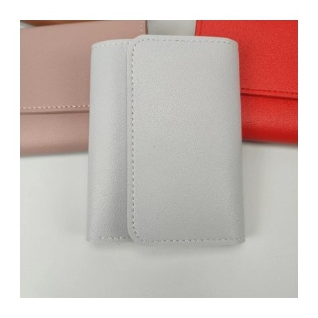 Szín: babakék - Egyszerű, rövid pénztárca, bőr, háromszoros Hasp kártyatartó Férfi Női Ultravékony klasszikus érme