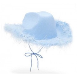 Szín: kék - Western Cowboy kalap toll luxus széles karimájú cowgirl sapka Y2k Rózsaszín lányka lány születésnapi