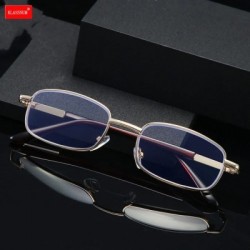 Keret színe: Arany-300 - KLASSNUM Férfi Nagyító Olvasószemüveg Luxus Négyzet Fém Keret Retro Anti Blue Light Szemüvegek
