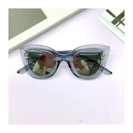 Lencsék színe: átlátszó szürke - KLASSNUM Fashion Kids Cat Eye Napszemüvegek Vintage Oversized Nagy keretes