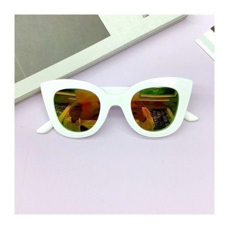 Lencsék színe: fehér - KLASSNUM Fashion Kids Cat Eye Napszemüvegek Vintage Oversized Nagy keretes Napszemüvegek Márka