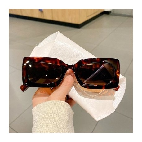 Lencsék színe: Leopárd tea - KLASSNUM 2023 Téglalap Női Napszemüvegek Luxus Márka Tervező Szögletes Napszemüvegek