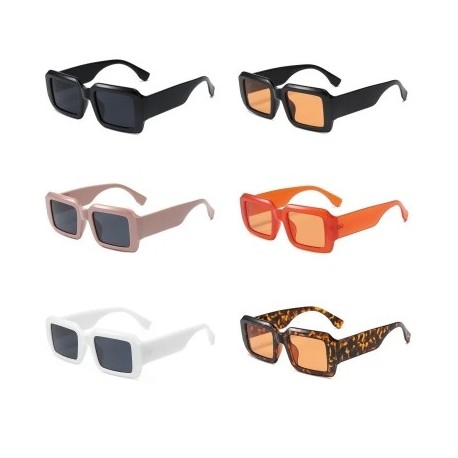 A lencsék színe: fehér szürke - Vintage téglalap alakú napszemüvegek férfi fekete négyzet alakú széles lábú