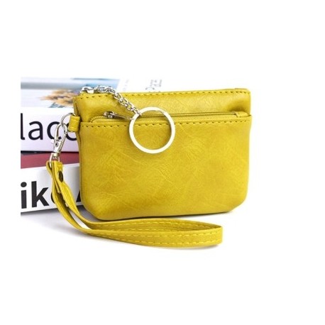 Szín: sárga - Karkötő pénztárca Női pénztárcák Vékony puha PU bőr kuplung táskák érme pénztárca Női pénz