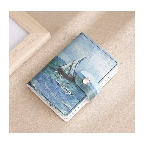 Szín: vitorlás - Több kártyahely Hitelbank IC/ID kártya birtokos jelvény Üzleti buszkártya tárolótok Olajfestmény