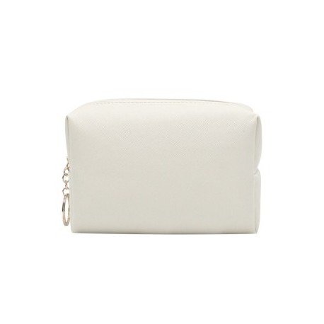 Szín: elefántcsont fehér - PU bőr utazó kozmetikai táska, cipzáras sminktasak vízálló mosó piperecikk szervező