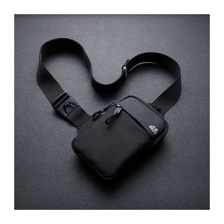 Fekete szín - Hétköznapi férfi válltáska Nylon vízálló kültéri sport futó kerékpáros övtáska nagy kapacitású