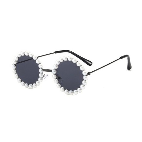 Lencsék színe: szürke - Pearl Round Kids Napszemüvegek Vintage Fiúk Lányok Fém Keretes Napszemüvegek UV400 Aranyos Baba