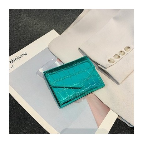 Szín: zöld - Rövid pénztárca, női pénztárca, többkártyás többfunkciós kártyatartó érme pénztárca, divatos,