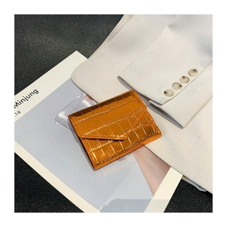 Szín: narancs - Rövid pénztárca, női pénztárca, többkártyás többfunkciós kártyatartó érme pénztárca, divatos,