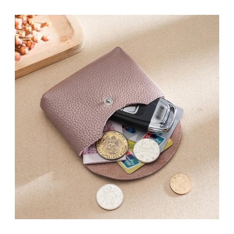 Szín: Bean Pink-S - Bőr mini boríték váltózseb egyszerű csat marhabőr nagy kapacitású kártyatartó női érme