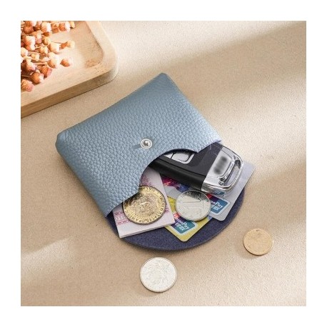 Szín: világoskék-S - Bőr mini boríték váltózseb egyszerű csat marhabőr nagy kapacitású kártyatartó női érme