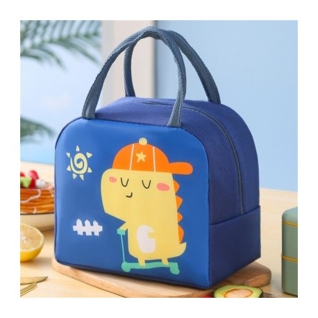 Szín: Navy - Hordozható hőszigetelt termikus piknik élelmiszer-ebédtáska doboz Rajzfilm hordott élelmiszer friss