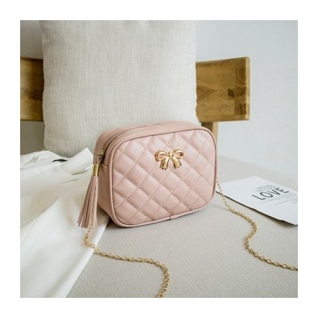 Szín: Pink-A - Kis négyzetes hordtáskák Női divat Crossbody válltáska Luxus Lánc Kézitáska Rombusz Mintás Kamera