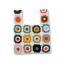 Szín: fehér-32x26cm - Női Boho Szövött Tote Nyári Strand kézitáska Virágos kézzel készített szövés válltáskák