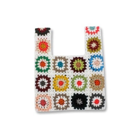 Szín: fehér-32x26cm - Női Boho Szövött Tote Nyári Strand kézitáska Virágos kézzel készített szövés válltáskák