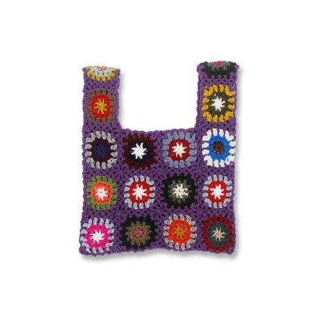 Szín: lila-32x26cm - Női Boho Szövött Tote Nyári Strand kézitáska Virágos kézzel készített szövés válltáskák