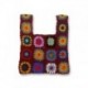 Szín: Borvörös-32x26cm - Női Boho Szövött Tote Nyári Strand kézitáska Virágos, kézzel készített szövés