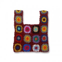 Szín: Borvörös-32x26cm - Női Boho Szövött Tote Nyári Strand kézitáska Virágos, kézzel készített szövés