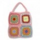 Szín: rózsaszín - 25x25 cm - Női Boho Szövött Tote Nyári Strand kézitáska Virágos kézzel készített szövés