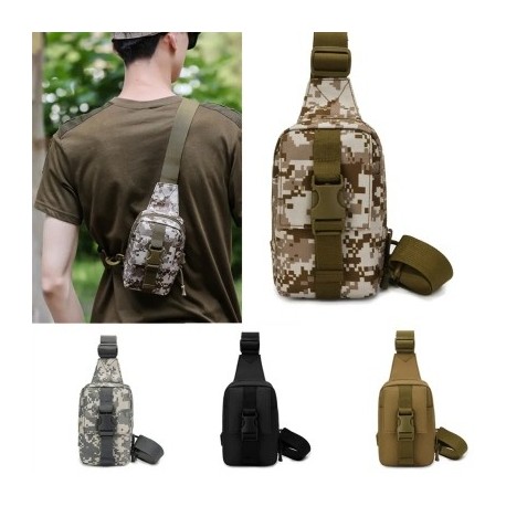 Szín: Barna - Taktikai melltáska Crossbody EDC sport válltáska katonai trekking csomag támadótáska túrázáshoz