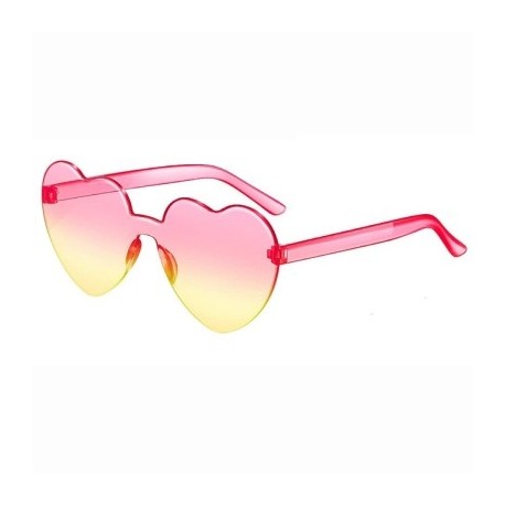 Lencsék színe: rózsaszín sárga - Színátmenetes, szív alakú napszemüvegek női márkatervezők utazáshoz, vezetéshez,