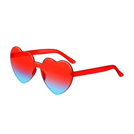 Lencsék színe: piros kék - Színátmenetes, szív alakú napszemüvegek női márkatervezők utazáshoz, vezetéshez,