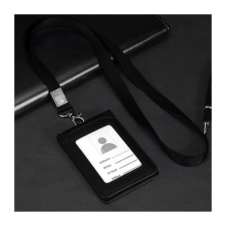 Szín: fekete 1db - PU bőr hitelkártya-tartó Alkalmazott neve személyi igazolvány borítója munkahelyi személyazonosító