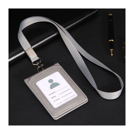 Szín: világosszürke 1db - PU bőr hitelkártya-tartó Alkalmazott neve személyi igazolvány borítója munkahelyi