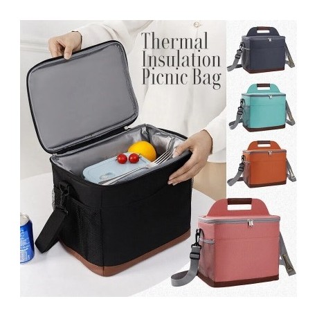 Szín: sötétkék-L - Nagy kapacitású szigetelt hűtő pikniktáskák kültéri kempingezés ebéd akadály tárolási kosár