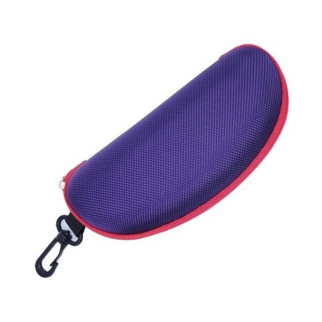 Szín: lila - KLASSNUM hordozható EVA szemüveg tok karabiner kampóval színes napszemüveg kemény tok cipzáras szemüveg