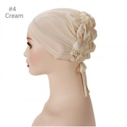 Szín: krém - Légáteresztő mez muszlim belső sapka sztreccs vékony hidzsáb kötéllel állítható női tömör iszlám