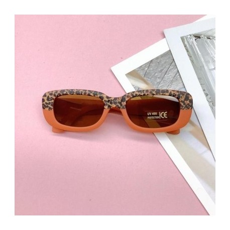 A lencsék színe: narancssárga téglalap - Gyerek napszemüveg fiú lány túlméretezett négyzet alakú napszemüveg 2023