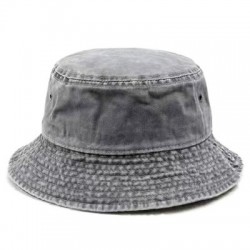 Szín: Szürke - 1 db Unisex farmer mosott retro vödörsapka összecsukható pamut halászsapka alkalmi nyári szabadtéri