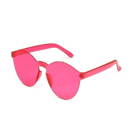 Lencsék színe: rózsa vörös - Divat női macskafül napszemüveg keret nélküli zselés átlátszó szemüveg Retro minden