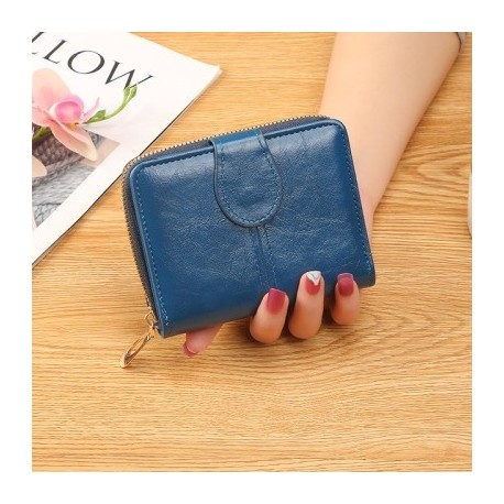 Szín: kék - 2023-as új női rövid pénztárcák, puha PU bőr kis női érme pénztárcák női összecsukható mini