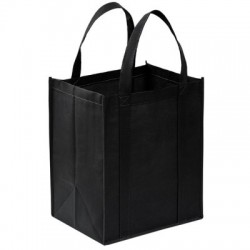 Szín: fekete 38x32x25 cm - Női összehajtható bevásárlótáska, újrafelhasználható Eco nagy, unisex szövet nem szőtt