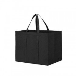 Szín: fekete 41x26x33cm - Női összehajtható bevásárlótáska, újrafelhasználható Eco nagy, unisex szövet nem szőtt