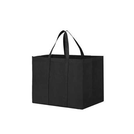 Szín: fekete 41x26x33cm - Női összehajtható bevásárlótáska, újrafelhasználható Eco nagy, unisex szövet nem szőtt