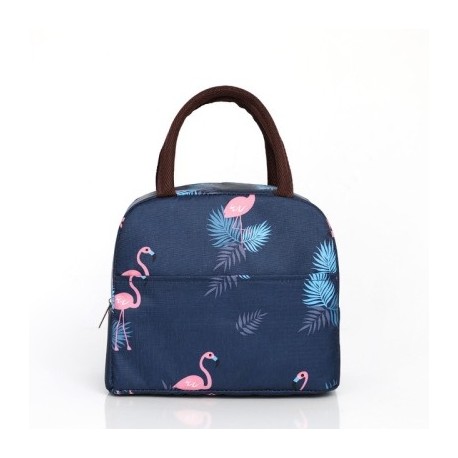 Szín: Navy Flamingo - Hőszigetelt Ebédtáska Női Férfi Gyerek Termikus Tároló Bento Tasak Jégcsomag Szál Diákok Hűtő