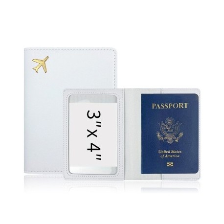 Fehér szín - Prémium bőr vastagságú útlevéltartó borítók tok hordozható utazási vízálló személyi igazolvány