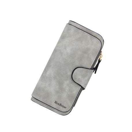 Szín: A-világosszürke - Luxus dizájner női pénztárca, hosszú, háromszoros, többkártyás tengelykapcsolós női