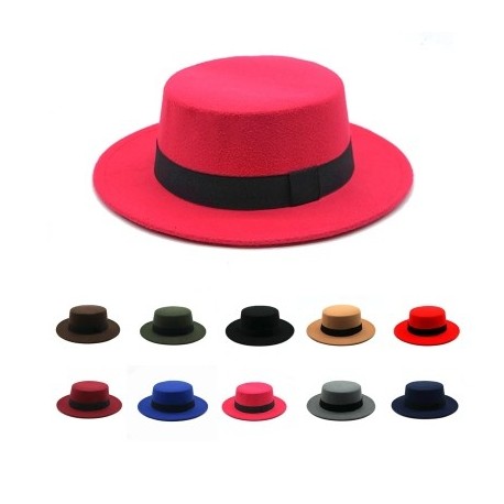 Piros szín - Téli ősz utánzat gyapjú női férfi Férfi Fedoras Top Jazz Európai Amerikai Kerek sapkák Bowler Kalapok