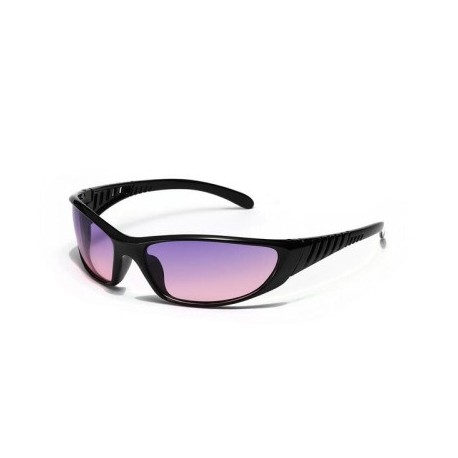 Lencsék színe: B-Gradient Purple - Divat Ezüst Y2K Sport napszemüvegek Női Férfi Punk Street Goggle Napszemüvegek Férfi