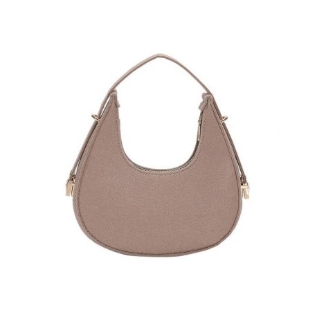 Szín: bézs - Női kis fogantyús hónaljtáska Kuplung divatos aligátor mintás félhold válltáskák Luxus filc női