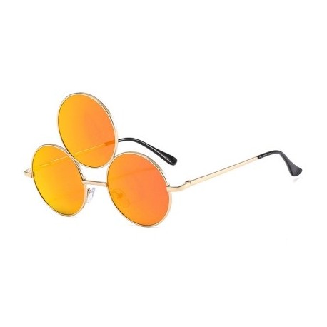 Lencsék színe: narancs - 3 lencsék Vicces szemüvegek buli dekoráció punk kerek szemüvegek divatos színű napszemüvegek