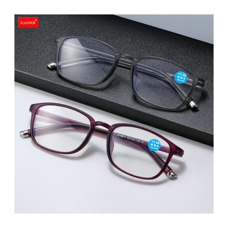 Keret színe: lila 200 - KLASSNUM Férfi Olvasószemüvegek TR90 Keretes Nagyító Szemüvegek Átlátszó Lencsés Szemüvegek